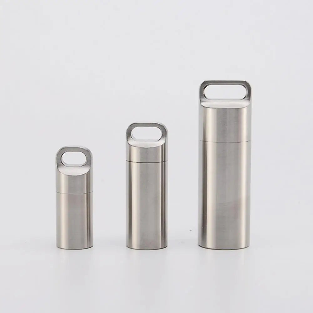 Waterproof Mini Stainless Steel Pill Box - Camping and First Aid Pendant