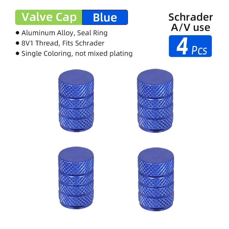 Aluminum Alloy Schrader Valve Dust Cover for Vehicles and Bikes