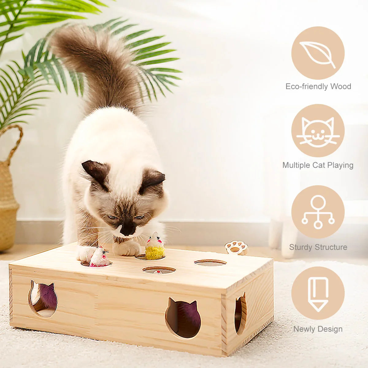 Interactive Whack-a-Mole Cat Toy: MewooFun WG320