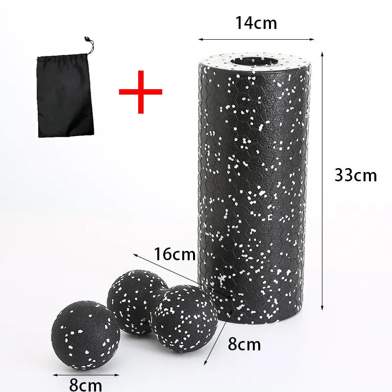 Yoga Column and Massage Ball Set for Pilates and Stretching