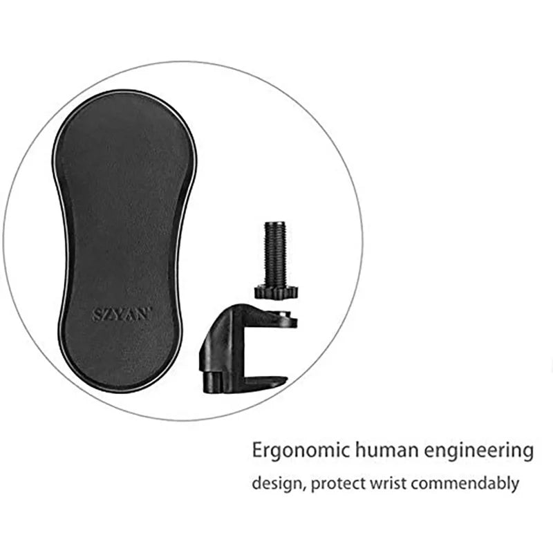 Adjustable Ergonomic Computer Arm Rest with Rotating Mouse Pad Holder
