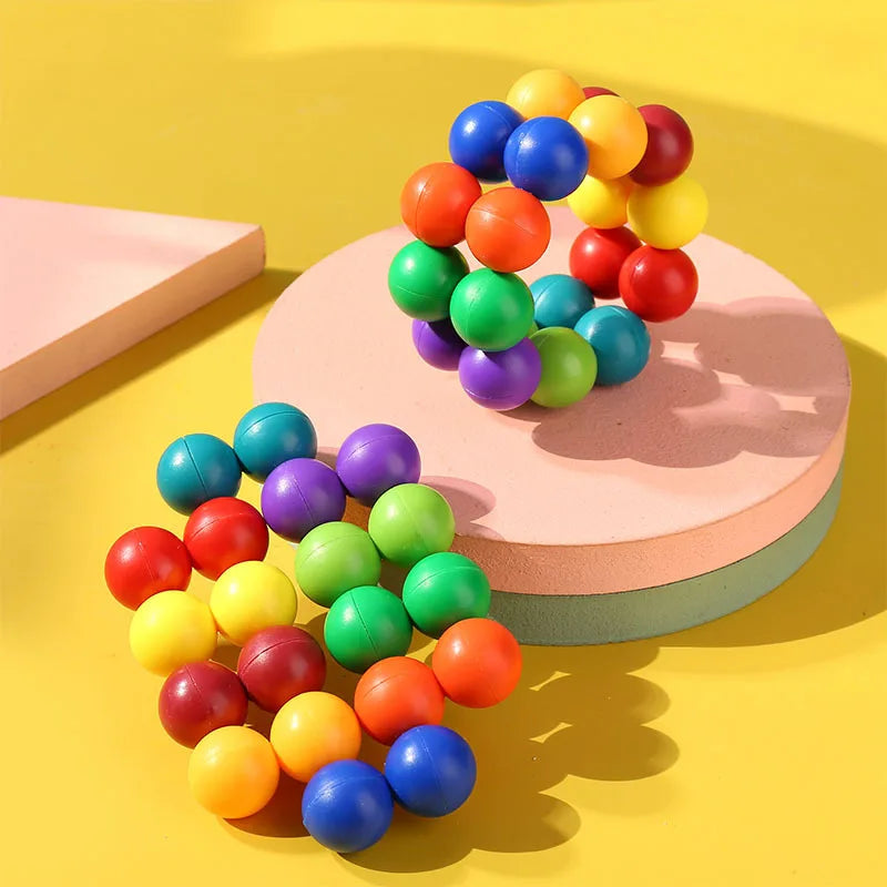 3D Decompression Puzzle Ball - Colorful Bead Rubik's Cube for Stress Relief