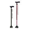 Retractable Aluminium Safety Walking Cane with LED Light for Elderly Men and Women - A Black