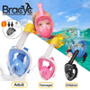 Full Face Children's Snorkeling Mask Set with Anti-Fog and Safe Breathing - Blue for Children
