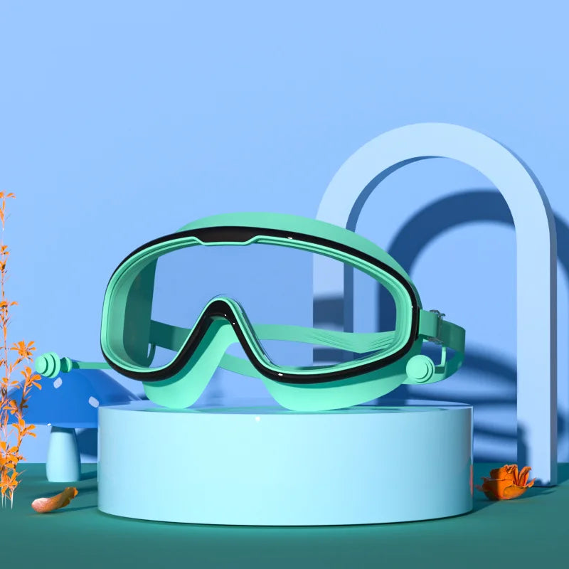 Large Frame Children's Swimming Goggles with Anti-Fog and Earplugs