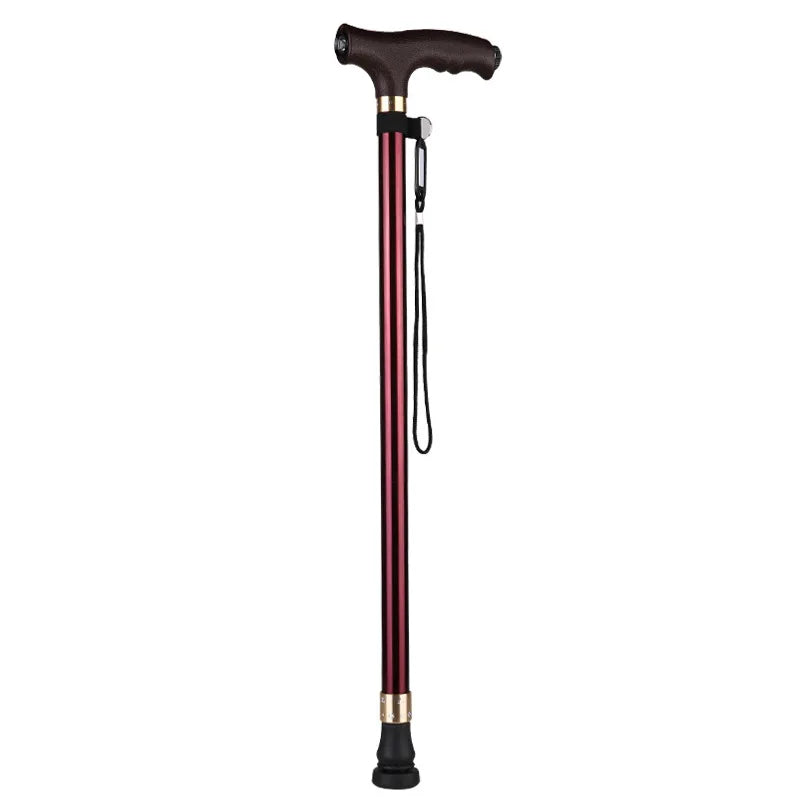 Retractable Aluminium Safety Walking Cane with LED Light for Elderly Men and Women