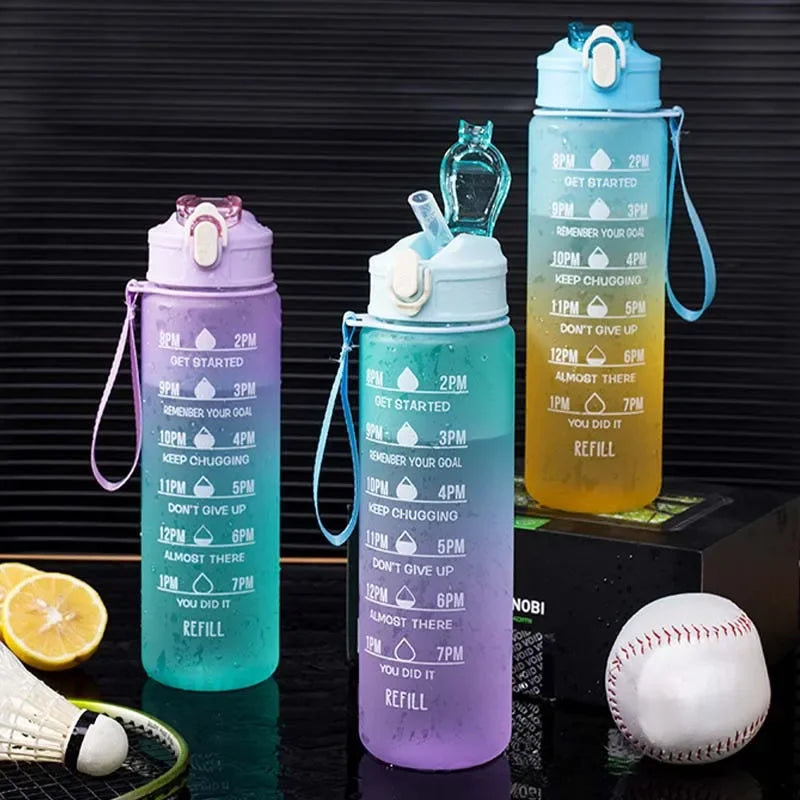 800ML Motivational Sports Water Bottle with Time Marker