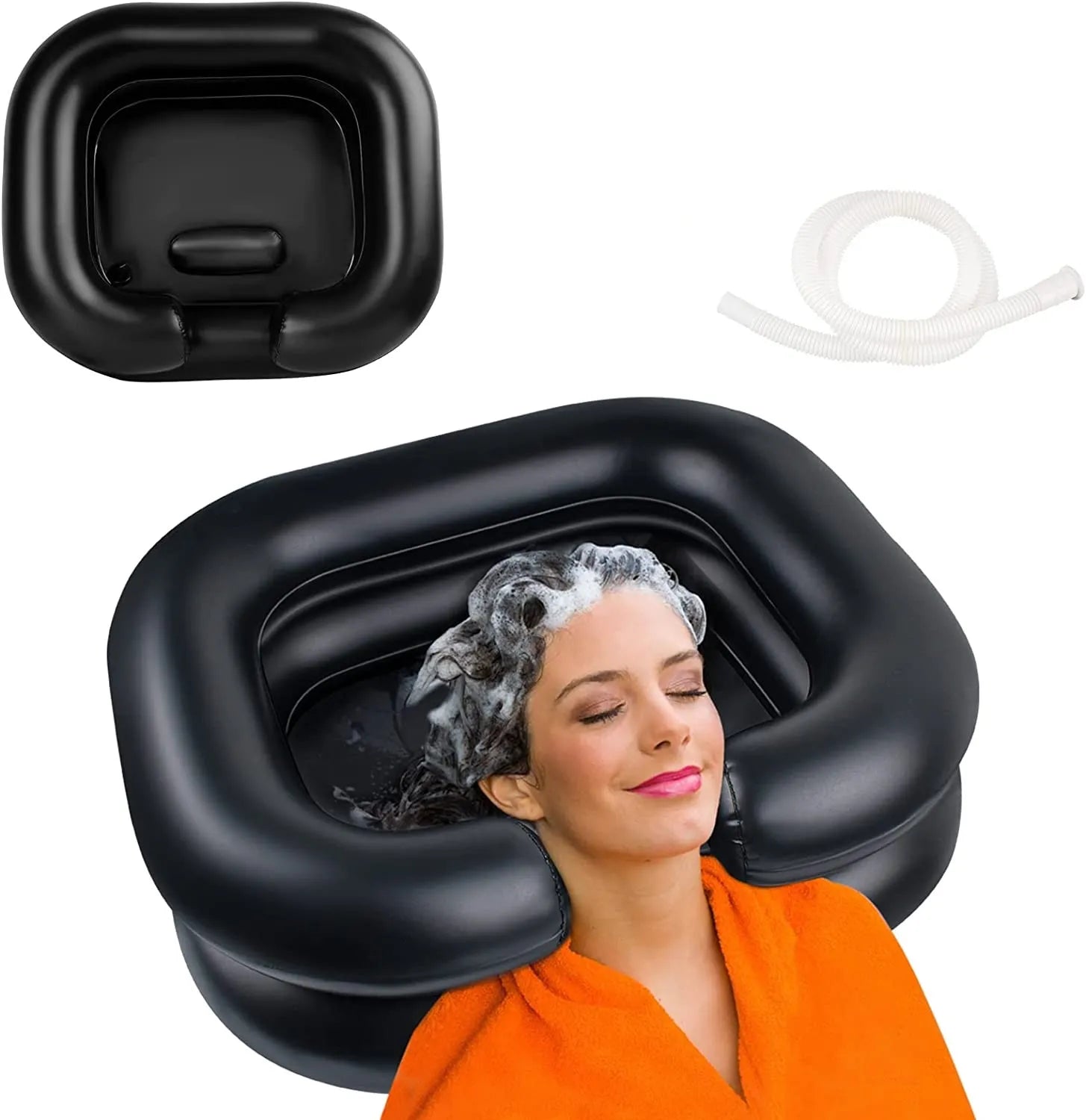 Inflatable Shampoo Basin for Bedridden, Disabled, and Injured Individuals