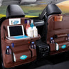 Foldable Table Tray Car Seat Back Organizer with PU Leather Storage