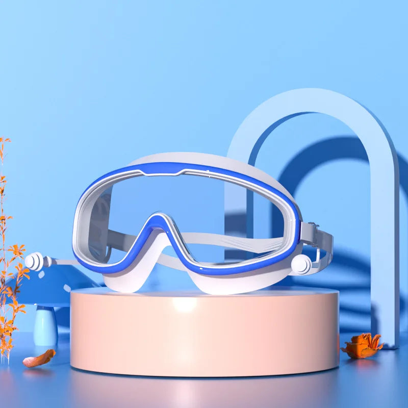 Large Frame Children's Swimming Goggles with Anti-Fog and Earplugs