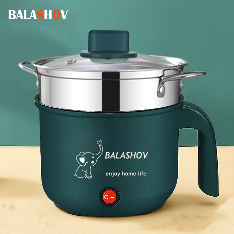 Mini Electric Cooker Pot - Non-Stick, Single/Double Layer, Multifunction - Single Layer