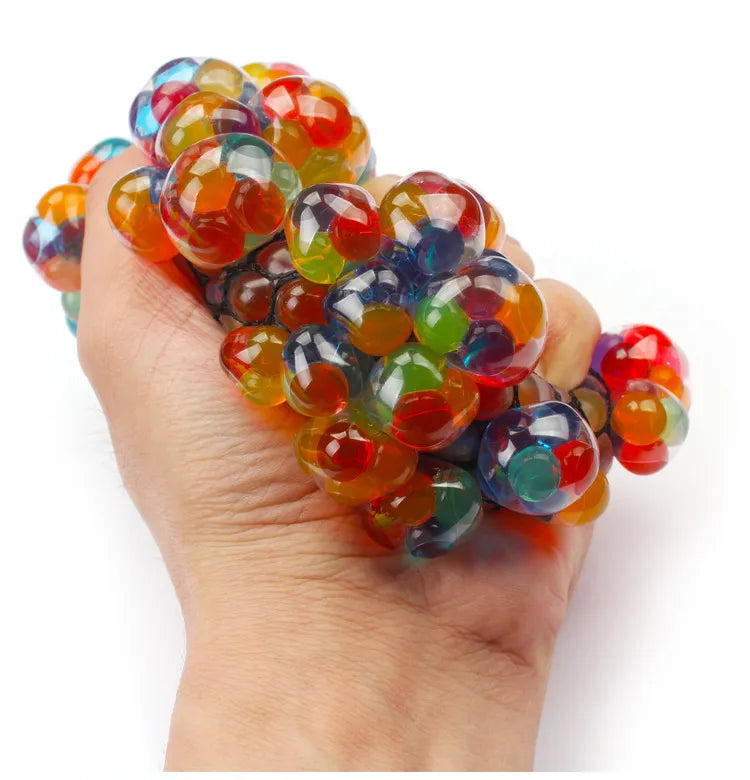 LED Glitter Foam Colored Bead Grape Vent Ball - Stress Relief Fidget Toy