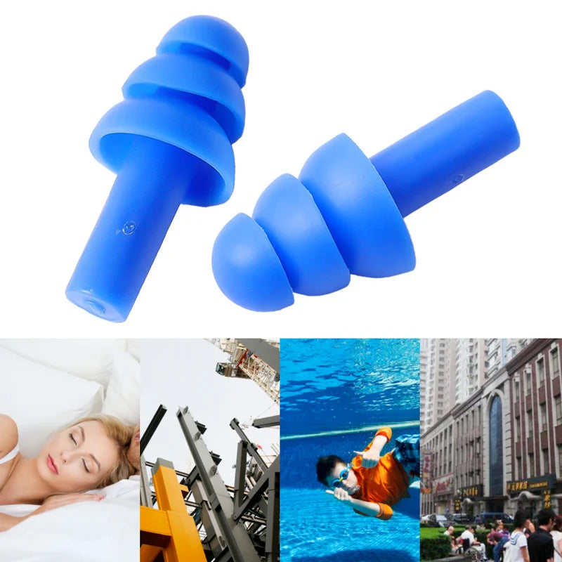 10PCS Reusable Soft Silicone Earplugs for Swimming and Noise Reduction