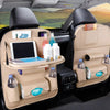 Foldable Table Tray Car Seat Back Organizer with PU Leather Storage
