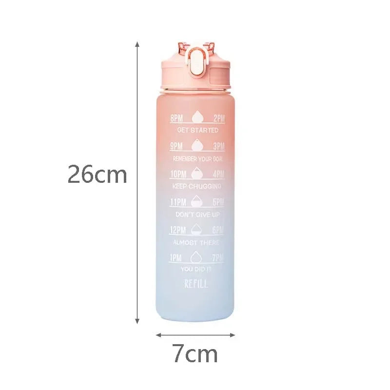 800ML Motivational Sports Water Bottle with Time Marker