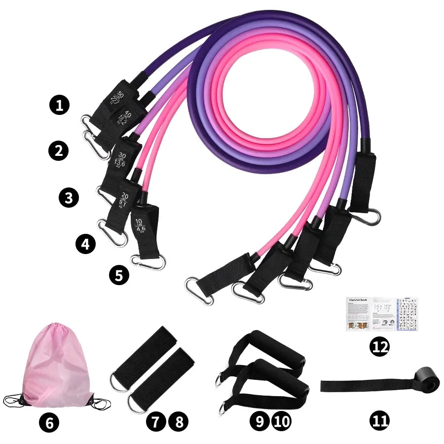 5-Tube Fitness Resistance Bands Set with Accessories