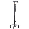 Stretchable Aluminum Alloy Cane with Light for the Elderly - Black