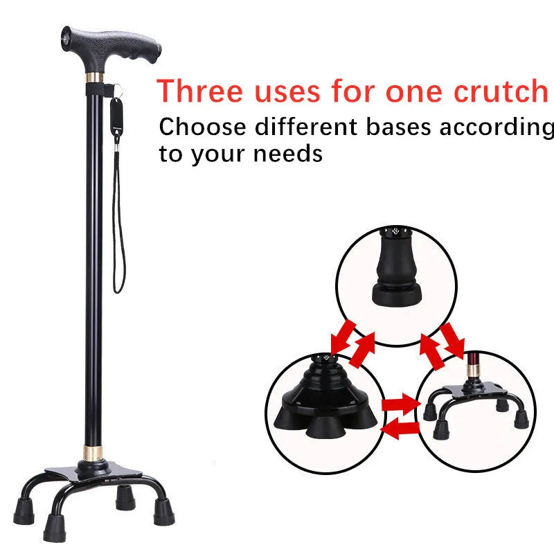 Retractable Aluminium Safety Walking Cane with LED Light for Elderly Men and Women