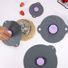 Silicone Suction Pan Lid - Microwave and Heat-Resistant Cover - Light Grey