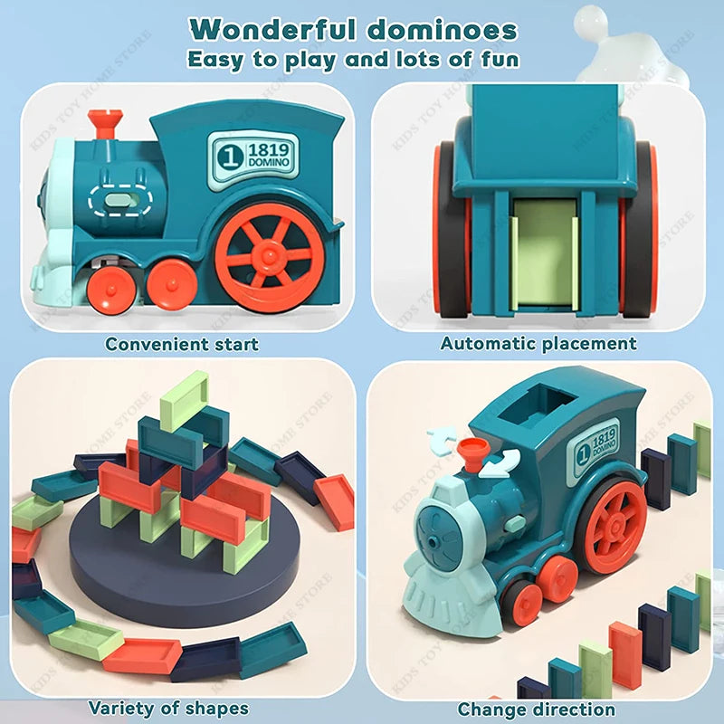 Automatic Domino Train Set - Educational Toy for Kids