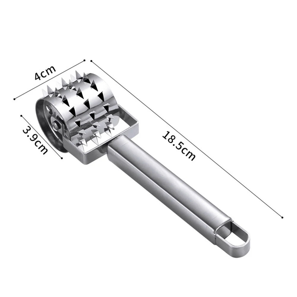 Stainless Steel Handheld Meat Tenderizer Roller for Steak and Pork