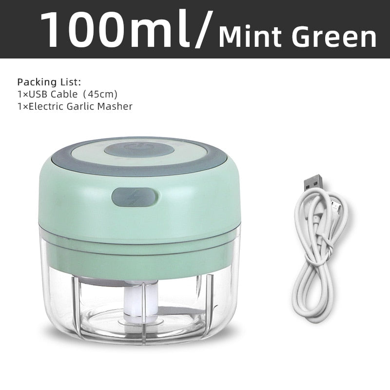 Electric Mini Food Chopper - USB Portable Kitchen Gadgets for Garlic, Meat, and Vegetables