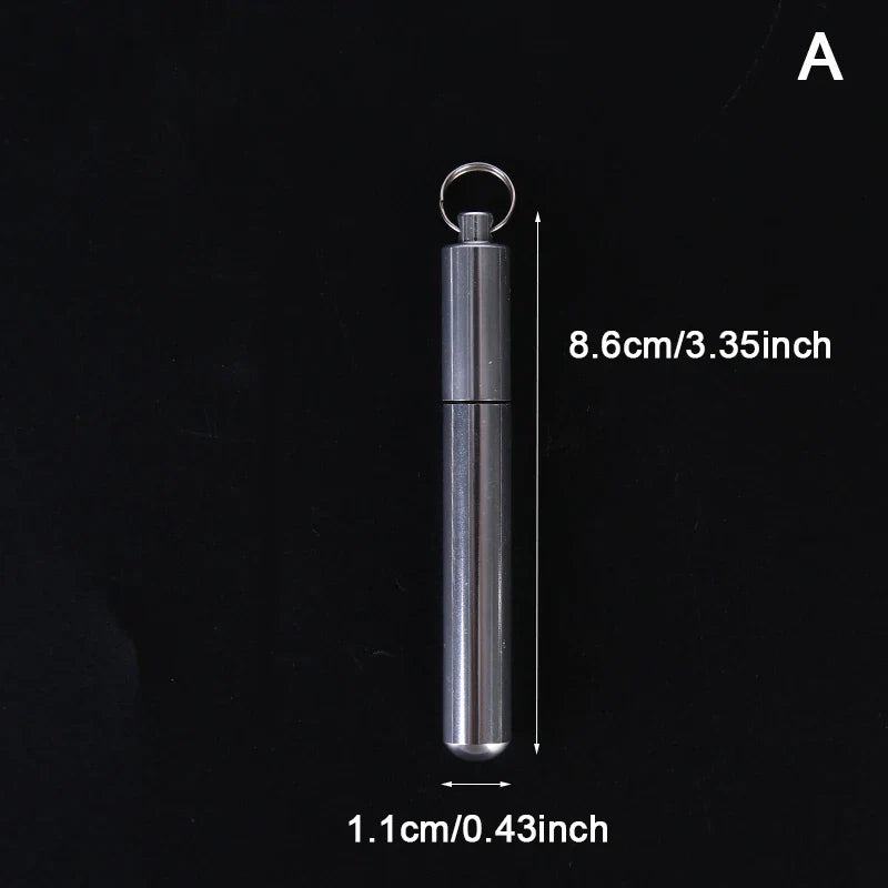 Mini Waterproof Stainless Steel Pill Box - Outdoor EDC Survival Container