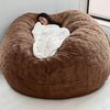 Soft and Warm 180x90cm Fur Bean Bag Bed Cover for Comfortable Living Room Furniture