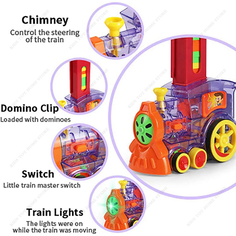 Automatic Domino Train Set - Educational Toy for Kids