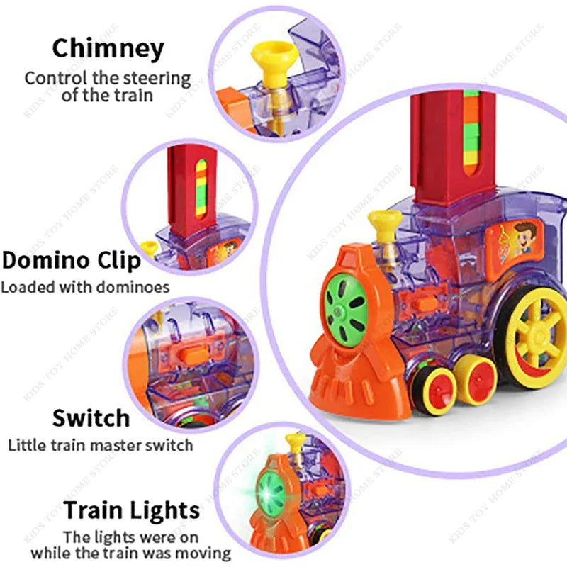 Automatic Domino Train Set - Educational Toy for Kids