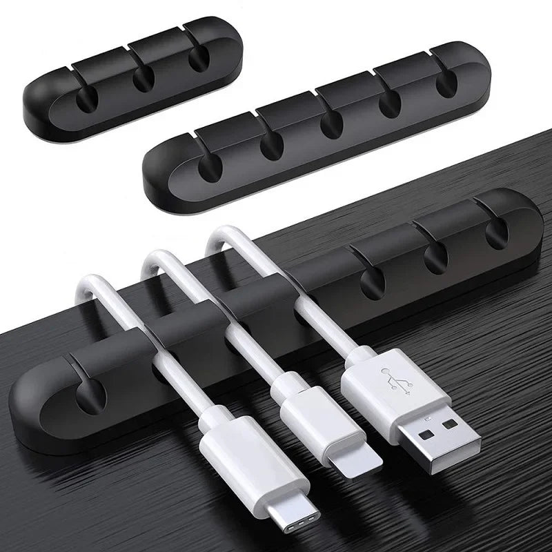 Adhesive Cable Winder Clips for Desk Organization