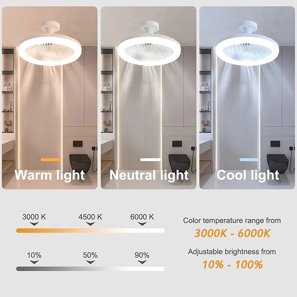 Remote-Controlled LED Ceiling Fan with Light