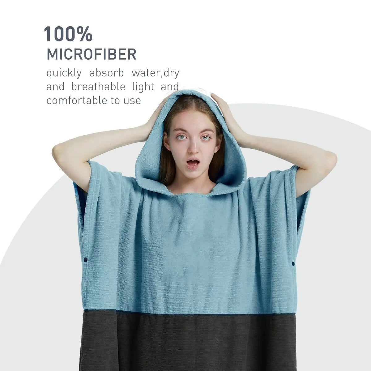 Quick-Dry Microfiber Surf Poncho Towel for Adults