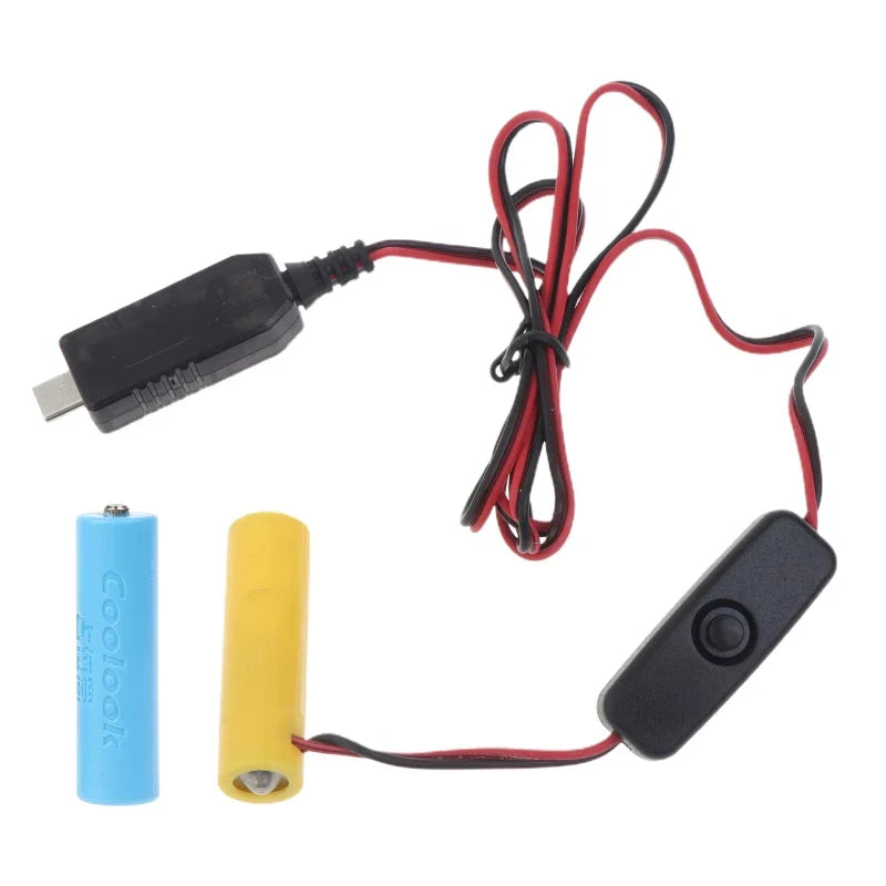 4 AAA Dummy Battery Adapter with USB Power Supply Cable