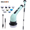 9-in-1 Electric Spin Cleaning Brush - Green 3 heads