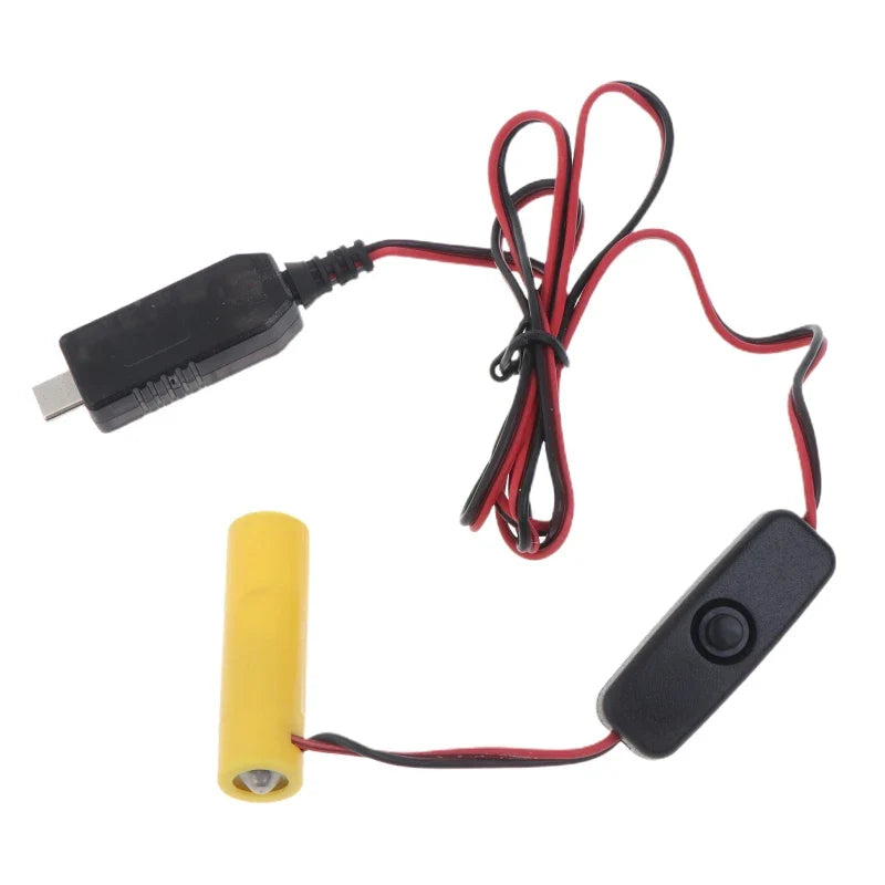 4 AAA Dummy Battery Adapter with USB Power Supply Cable