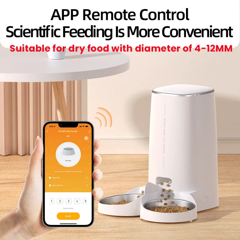 ROJECO Automatic Cat Feeder with Remote Control and WiFi