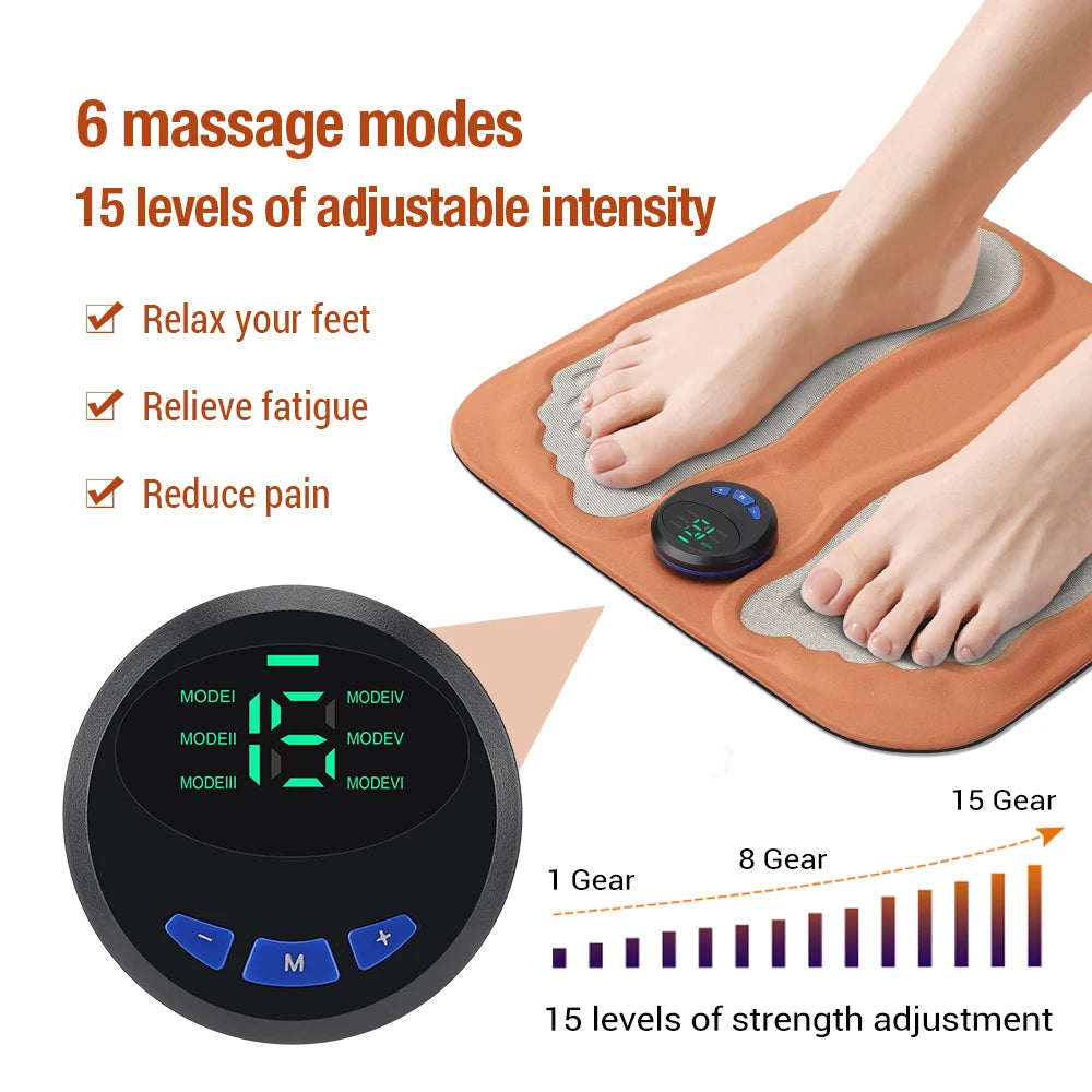 Electric Foot Massager Pad with EMS Relief