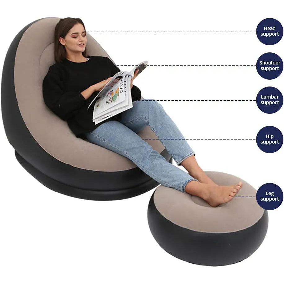 Inflatable Lazy Bean Bag Sofa Cover - High-Quality Living Room Lounger