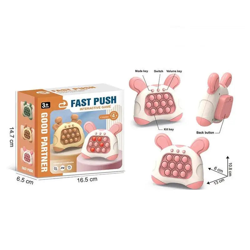 Fast Push Game: 2nd Gen Cute Animal Anti-Stress Sensory Toy for Kids - Xmas Gift