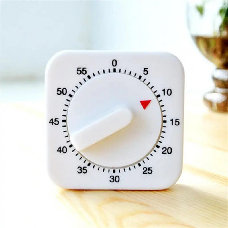White Novelty 60-Minutes Mechanical Kitchen Timer