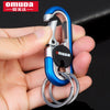 OMUDA Stainless Steel Carabiner Keychain - Double Ring Outdoor Key Chain