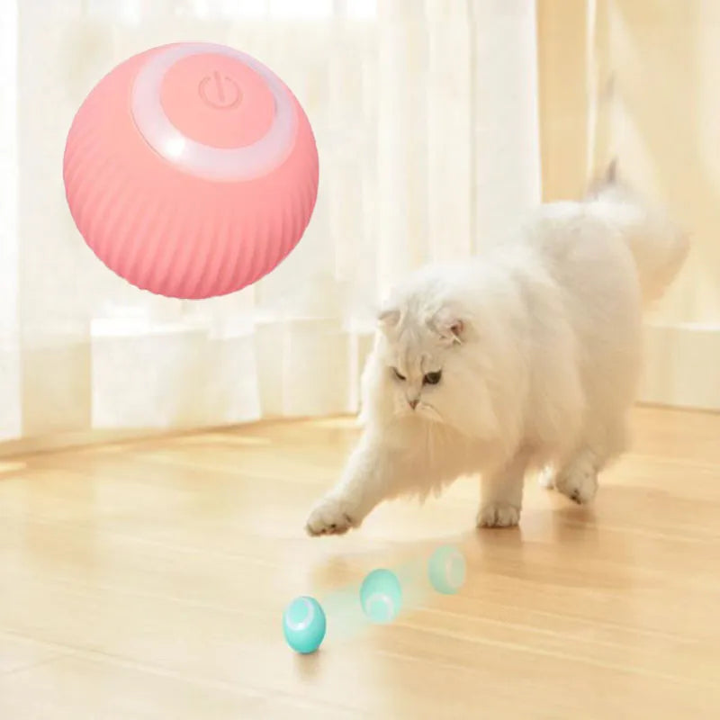 Self-Rolling Smart Cat Toy for Interactive Training