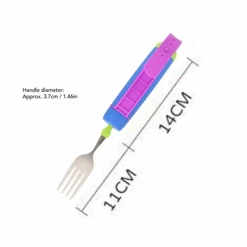 Rotatable Stainless Steel Adaptive Eating Utensil for Elderly and Disabled
