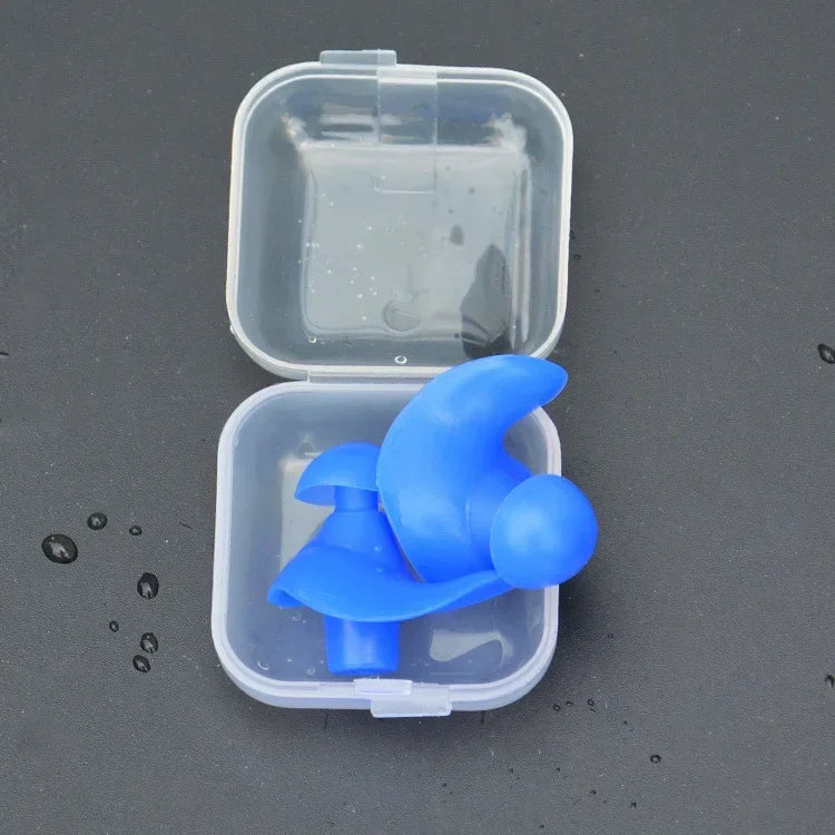 Waterproof Swimming Earplugs with Silicone Spiral Design and Storage Box
