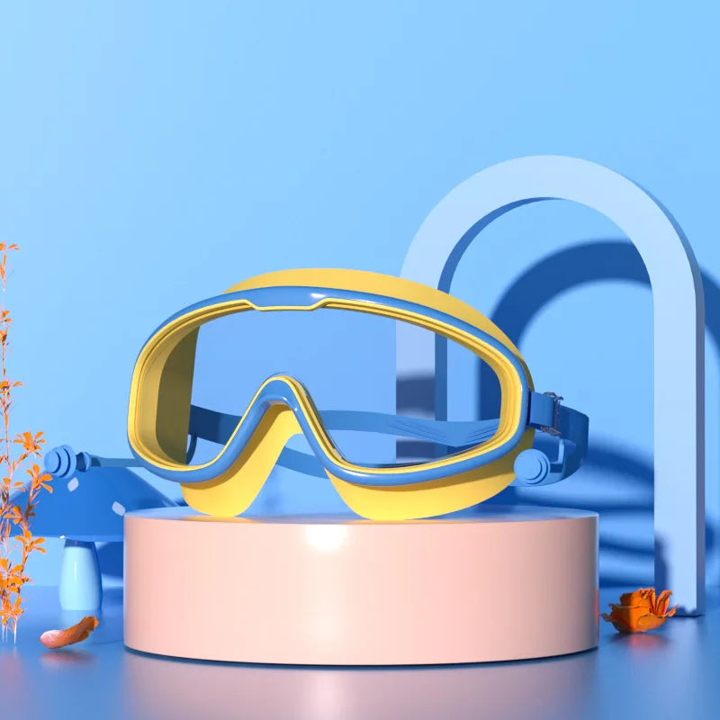 Large Frame Children's Swimming Goggles with Anti-Fog and Earplugs