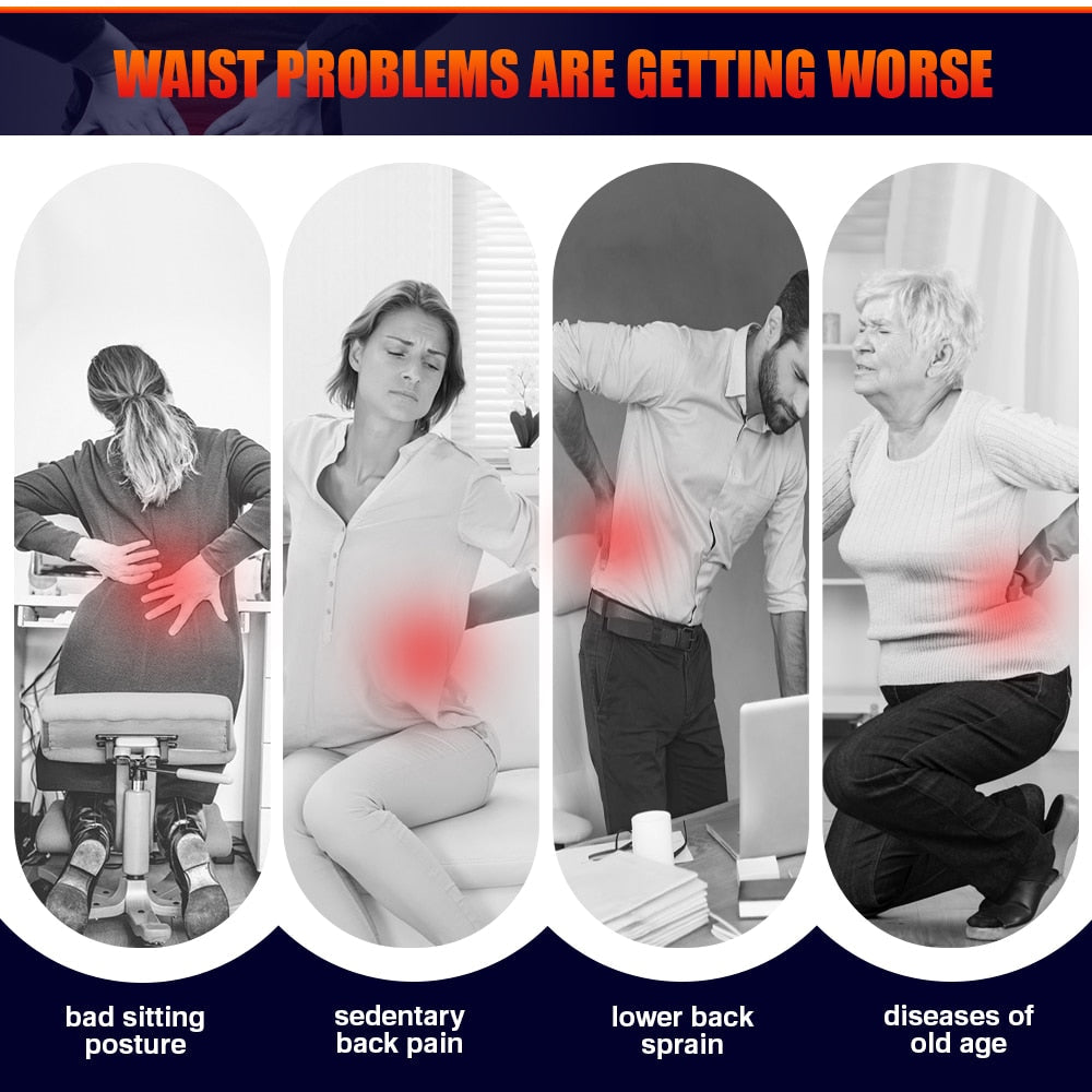 Inflatable Belt with Red Light Heating and Vibration Massage - Waist and Abdomen Pain Relief