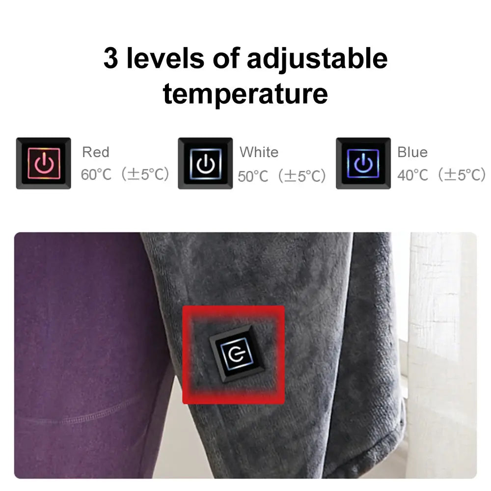 Electric Heated Shawl Blanket with 3 Heat Settings