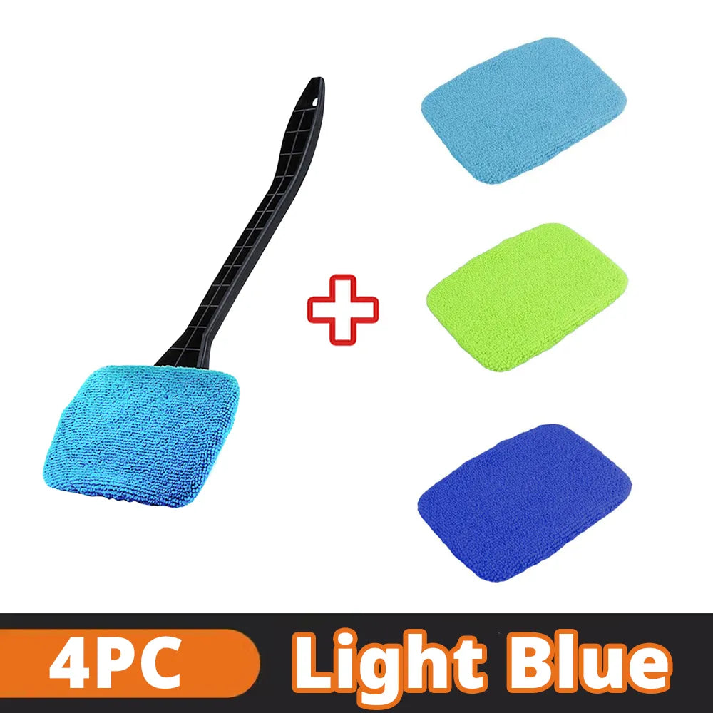 Car Window Cleaner Kit with Long Handle for Interior Glass