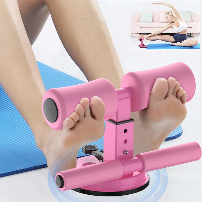 Suction Cup Sit-Up Bar for Abdominal and Leg Workouts - Horizontal Bar-Blue